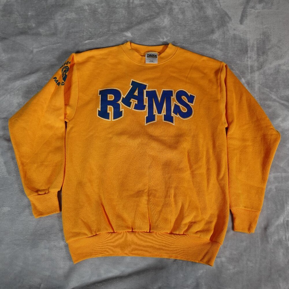 Vintage Wheaton Park District Rams Football Sweatshirt Mens S Gold 90s